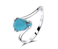 Blue Turquoise Silver Rings NSR-2473